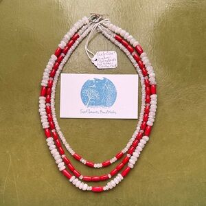 L'Oreal Vibrant Red and Soft White Necklace
